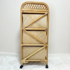 【ラタン】【ランドリーラック】【3段チェスト】【キャスター付き】【来週で処分】の画像