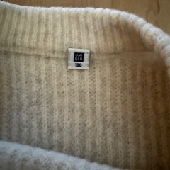 ユニクロ スフレヤーンセーター 150cm オフホワイトの画像