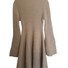 SHEIN ベージュ リブ編み ニット Sの画像