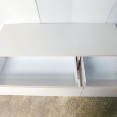 【JM868】アイリス ウッドチェスト ロータイプ WCH-1090L 3段6杯 タンス 整理箪笥 オフホワイト 衣類収納の画像