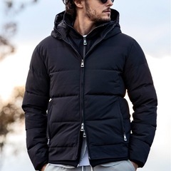 AKM wjk　スタンドネック レイヤード ダウンジャケットの画像