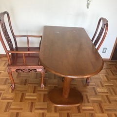 本日引き取り限定！】テーブル＆チェア2脚／ベッド＆マットレの画像