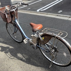 Panasonic青色 シティタイプ 電動アシスト自転車の画像