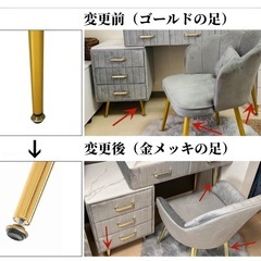 ドレッサーの椅子のみ　グレーの画像