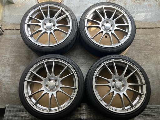 洗浄済み 山有り OZレーシング ウルトラレッジェーラ  7.5J×18  ET48  5h  PCD100 205/40R18 4本セット