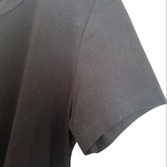 H&M 黒 半袖カットソーワンピース Sの画像