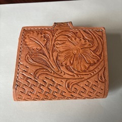 栃木レザー　ハンドメイド　折財布の画像
