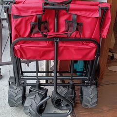 IFUDO　折りたたみ式 キャリーワゴン　アウトドア用品　ワゴン 　レッド 赤　サイズ（約）幅52×奥84×高116.5　　■近隣配送無料 買取GO‼　栄和店の画像