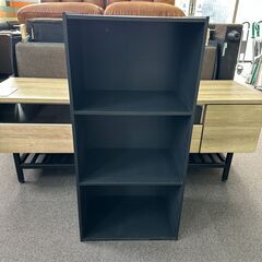 店頭引き渡し 中古 カラーボックス 3段 木製 収納 棚 ラック ブラック 家具の画像