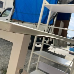 🉐PCデスク　作業台🉐ホワイト　棚付き　パソコンデスク　学習机　テーブルの画像