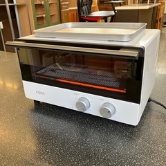 K2511-018 AQUA オーブントースター AQT-WA11P ホワイト 1200W 2024年製 トースト2枚焼き 60〜230℃ 通電確認済み 中古美品　の画像