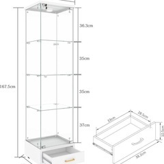 【配送限定/北海道・沖縄不可】  ガラスショーケース キャビネット高さ167.5cm LED】の画像