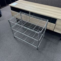 店頭引き渡し 中古 スチールラック 3段 板付き 棚 ラック 収納 家具の画像