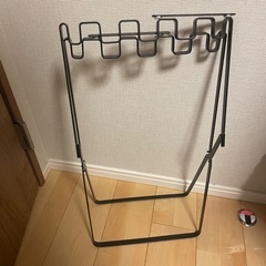 ゴミ袋＆レジ袋スタンド タワー ］山崎実業 tower ゴミ箱 キッチン 分別 ゴミ袋ハンガー レジ袋スタンド ダストボックス 折り畳み 折りたたみ レジ袋ホルダー ゴミ袋スタンド　ブラックの画像
