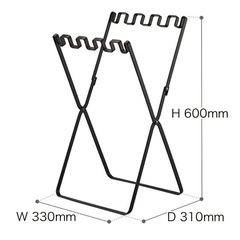 ゴミ袋＆レジ袋スタンド タワー ］山崎実業 tower ゴミ箱 キッチン 分別 ゴミ袋ハンガー レジ袋スタンド ダストボックス 折り畳み 折りたたみ レジ袋ホルダー ゴミ袋スタンド　ブラックの画像