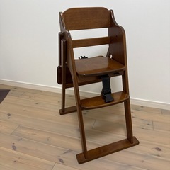 木製ワンタッチハイチェア　ベビーチェア　の画像