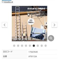 AT0112A 伸縮はしご 耐荷重150kg 高さ380cm の画像