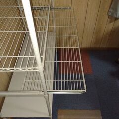 観音寺 ベージュ色？ 大型 5段 高さ調節可 スチールラック メタルラック メタルシェルフ 棚 台 網棚 中古美品の画像