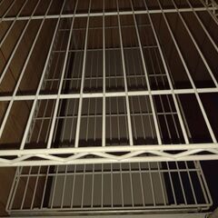 観音寺 ベージュ色？ 大型 5段 高さ調節可 スチールラック メタルラック メタルシェルフ 棚 台 網棚 中古美品の画像