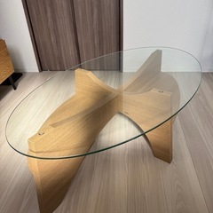 センターテーブル ガラス 
木の画像