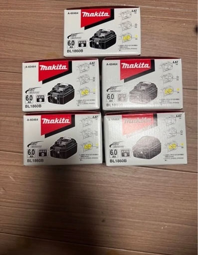 マキタ純正バッテリー　18v6a      5こ個
