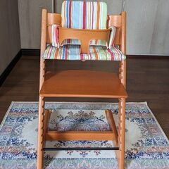 ●STOKKE 木製イス★ストッケ トリップトラップ-2★ベビーセット+(クッションカバー)付◎6ケ月位～S/N3～岡崎市最南部地域手渡し◎の画像