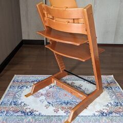 ●STOKKE 木製イス★ストッケ トリップトラップ-2★ベビーセット+(クッションカバー)付◎6ケ月位～S/N3～岡崎市最南部地域手渡し◎の画像