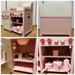 マザーガーデン 木製キッチン&スウィートカフェセットの画像