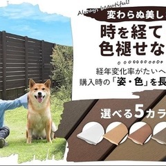 エコウッド 木目調ホワイト 人工木フェンス材 (100×11mmx1800mm)の画像