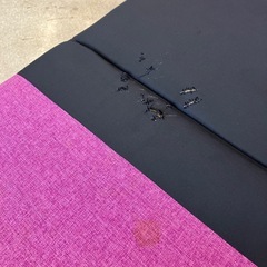 K2511-021 2人掛けソファ ソファベッド ファブリック パープル キズ汚れ、使用感有りの画像