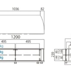 テレビローボード ハヤミ工産【TIMEZ】BSシリーズ (43v~52v型対応)の画像