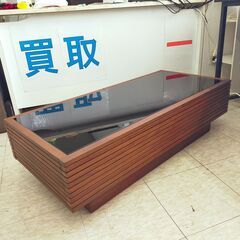 【ジモティー割引で最大15％OFF⭐️】アルモニア風 ガラス天板 ローテーブル 引き出し収納付きの画像