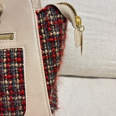 冬用ハンドバッグ　チェック柄の画像