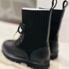 nouer 牛革　ハイカットブーツ厚底ソール　編上げ　ショートブーツ　ブラック　サイズ39 YAMADAYA 美品の画像