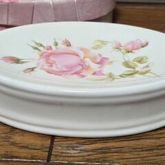 Summer Rover 薔薇デザイン 石鹸置き ソープトレー 陶器 洗面用品の画像