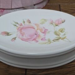 Summer Rover 薔薇デザイン 石鹸置き ソープトレー 陶器 洗面用品の画像