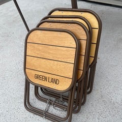 GREEN LAND 折りたたみテーブル チェア4脚セット キャンプ アウトドアの画像