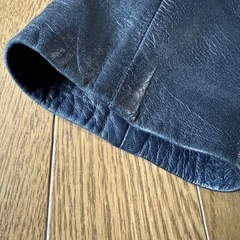 【ヴィンテージ】本革レディース レザーダブルジャケットコート ブラックの画像