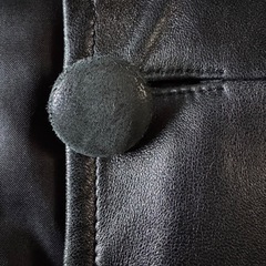 【ヴィンテージ】本革レディース レザーダブルジャケットコート ブラックの画像