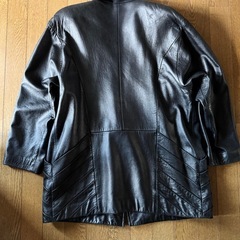 【ヴィンテージ】本革レディース レザーダブルジャケットコート ブラックの画像