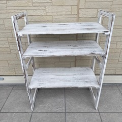 ホワイトのラック おしゃれ 3段ラックの画像