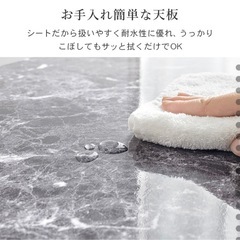 【新品】テーブル ローテーブル 大理石調 ホワイトの画像