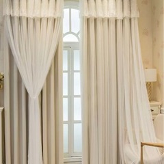  【つっぱり棒・間仕切り・ポール】 ホワイト 162×9×215㎝ 突っ張りカーテンロールハンガー カーテン付き可の画像