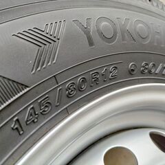 ■ スタッドレスタイヤ＆ホイール4本セット ■ ヨコハマIG91 ■ 145/80R12 ■ 使用100km未満 ■ 洗浄ワックスしてお渡しの画像