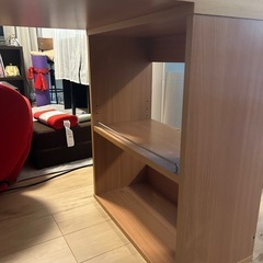 無料) 勉強机　幅120センチ、奥行60センチ、本棚付き
の画像