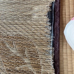 リーフ柄★いぐさ調ラグ難ありの画像