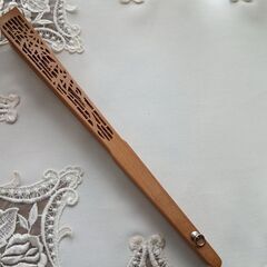 竹模様のすかしの中国扇子の画像