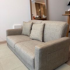 【美品】2人掛けソファ（ロータイプ・グレー）