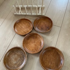 木のお皿 5枚セットの画像