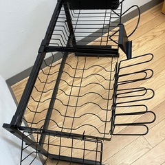 🉐美品　水切りラック🉐キッチンラック　シンク上　シンク　水切りカゴ　キッチン収納　伸縮　65cmの画像